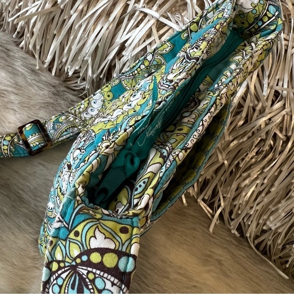 VERA BRADLEY Peacock Zipper Hipster Crossbody Y2K Green Turquoise Paisley 2007 - Picture 9 of 14